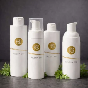 Pack de cuidado facial Helena SAS con productos del Ritual Luminosidad y Uniformidad sobre encimera de baño