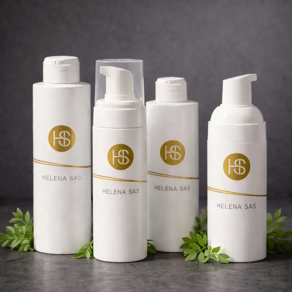 Pack de cuidado facial Helena SAS con productos del Ritual Luminosidad y Uniformidad sobre encimera de baño